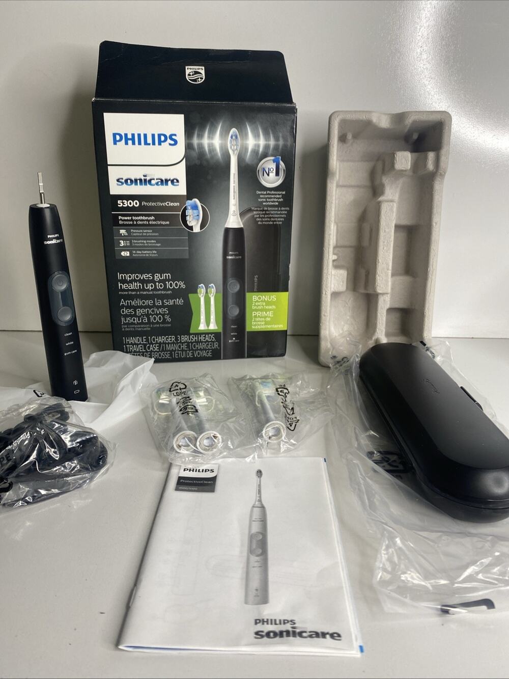 Philips Sonicare ProtectiveClean 5300 Rechargeable Electric Toothbrush, Black
